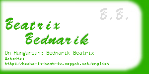 beatrix bednarik business card